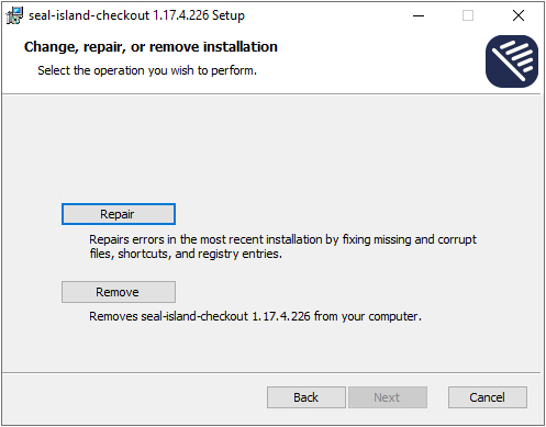 Repair or remove installation